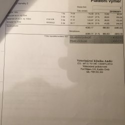 Faktura z veteriny Aaron